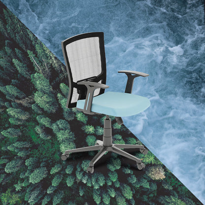 Flow Sustainable Office Chair - Mesh - Mid Back - Sky Blue