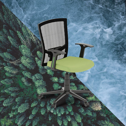 Flow Sustainable Office Chair - Mesh - Mid Back - Moss Green